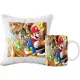  SUPER-BECHER- UND KISSEN-SET + KOSTENLOSE NAMENSMUSTER FÜR SUPER MARIO-SPIELE