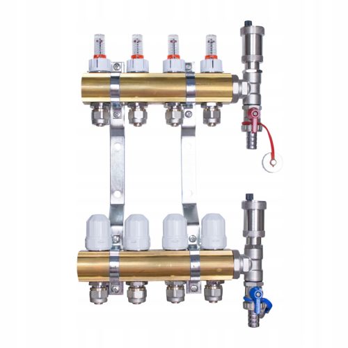  Messingverteiler, 3 Kreise, für Fußbodenheizung, Pex 16-Adapter