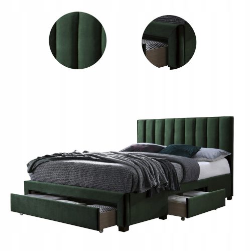  Halmar Grace gepolstertes Doppelbett 160x200 in Grüntönen