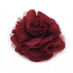  Brosche Pin Blume Burgund Rose 9 cm /2886