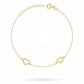  SILBERARMBAND pr. 925 Herzen und Strasssteine