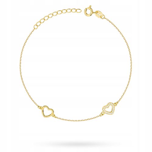  SILBERARMBAND pr. 925 Herzen und Strasssteine