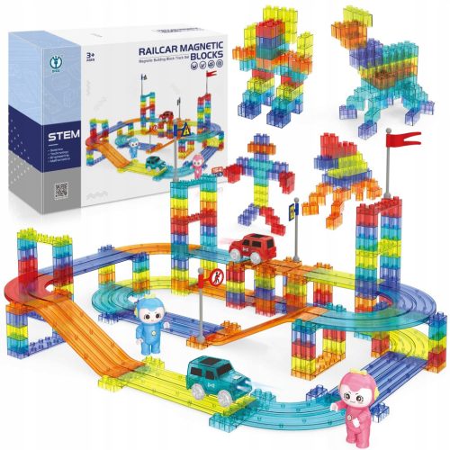  Magnetische Bausteine großes Set 3D-Rennstrecke 154 Elemente