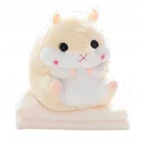    Hamsterdecken-Set 3in1 Kuschelkissen Plüschtierdecke Maskottchen großer Teddybär