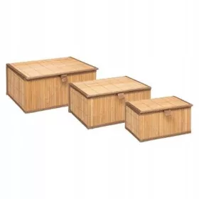  Set mit 5 fünf Simple Smart Bambuskörben, braun, 3 Stück