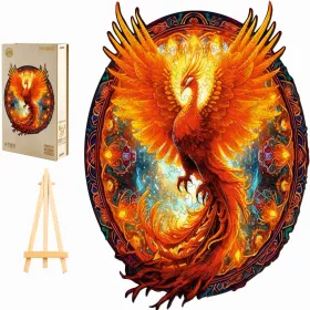   GROSSES HOLZPUZZLE 300 TEILE FENIX MANDALA IN EINER HOLZKISTE