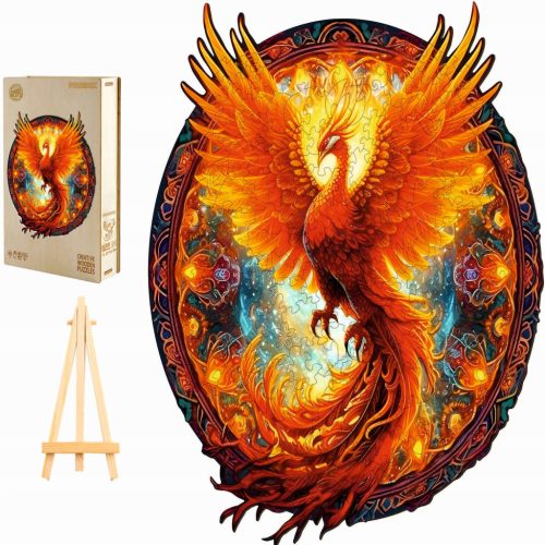 GROSSES HOLZPUZZLE 300 TEILE FENIX MANDALA IN EINER HOLZKISTE