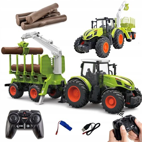  GROSSER FERNGESTEUERTER TRACKER-TRAKTOR MIT TRAILER-RC-FERNBEDIENUNGSHEBER