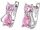  925 Silberohrringe, rosa Katzen für Mädchen, silberne Katzenohrringe