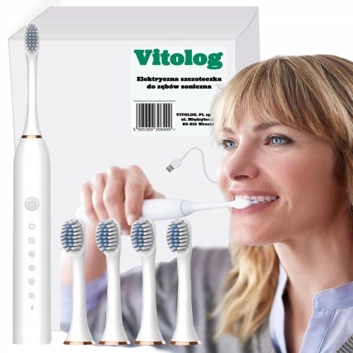  Elektrische Sonic-Zahnbürste + 4 Sonic-Spitzen