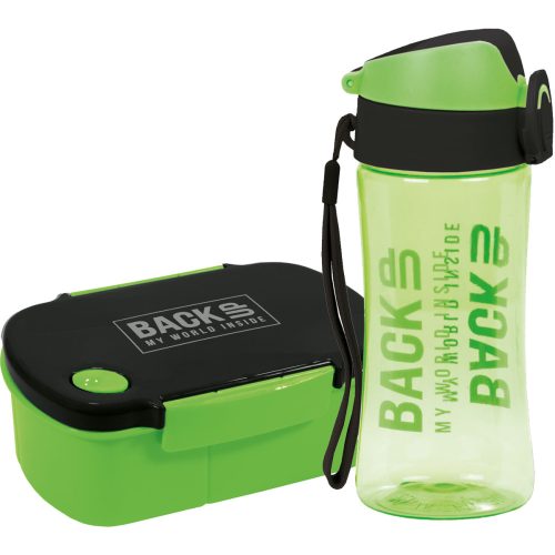  FLASCHE + LUNCHBOX MIT ZWEI FÄCHERN GRÜN DERFORM / BACKUP