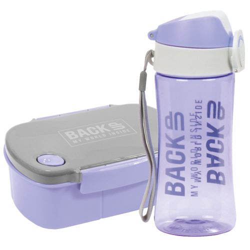  FLASCHE + LUNCHTASCHE MIT ZWEI FÄCHERN LILA DERFORM / BACKUP