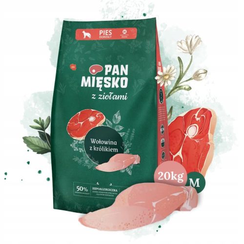  PFANNENFLEISCH MIT KRÄUTERN 20KG RINDFLEISCH MIT KANINCHEN