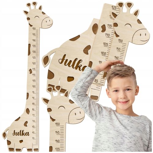  Holzmesslatte mit dem Namen einer 3D-Giraffe