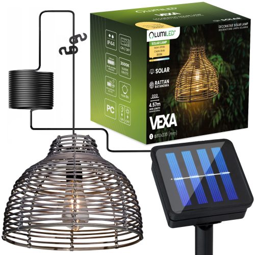  KRONLEUCHTER SOLAR LED HÄNGENDE GARTENLAMPE DECKE RATTAN BOHO LOFT