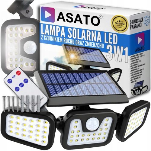  Asato Straßenlaterne 74 W 6000 lm solarbetrieben