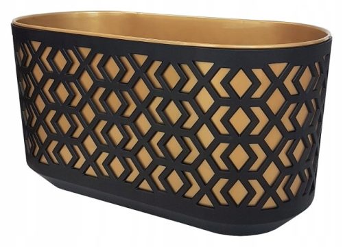  Blumentopf Lamela 39,5 cm x 19 x 20,5 cm Kunststoff schwarz, Gelb- und Goldtöne