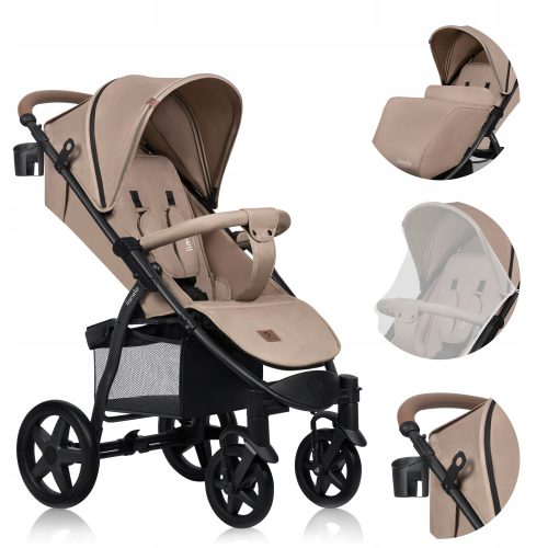  LIONELO ANNET FALTBARER KINDERWAGEN, BIS 22 KG, ZUBEHÖR, MOSKITONETZ, WARMSCHUTZ + Sonnenschutz für die Autoscheibe. 2 Lionelo-Sonnenschirme