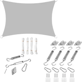    Gartensegel 300 x 400 cm Stoff + Markise-Montagesatz, langlebiges Zubehör für Sonnensegel