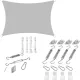  Gartensegel 300 x 400 cm Stoff + Markise-Montagesatz, langlebiges Zubehör für Sonnensegel