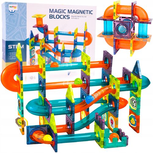  MalPlay Magnetblöcke MAGNETISCHE BLÖCKE 72 3D-BILDUNGSELEMENTE 96 Stk.