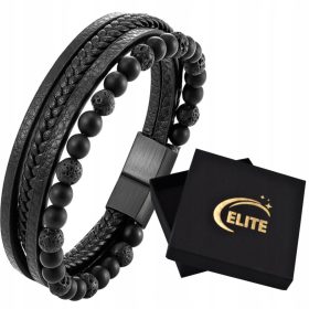  HERREN-LEDERARMBAND MIT PERLEN + KOSTENLOS