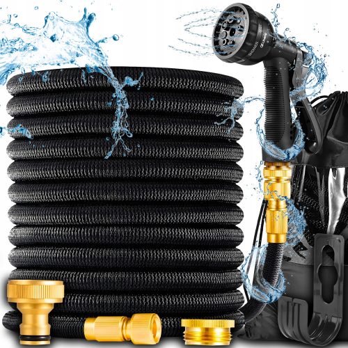  FLEXIBLER GARTENSCHLAUCH 30M + ANSCHLUSSGRIFF, WAFFENTASCHE