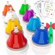  KLICKGLOCKEN, NOTEN, Kazoos, Handglocken, BUNTE gepresste Becken
