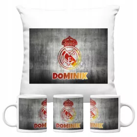  BECHER + KISSENSET REAL MADRID NAME Geschenk FUSSBALLFAN RM