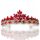  Goldenes Hochzeitsdiadem, Tiara, Krone mit Rubinsteinen und Zirkonen