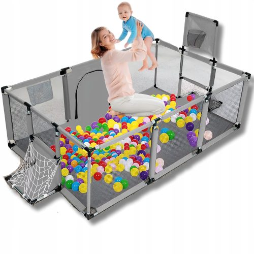  SPIELPLATZ FÜR KINDER, SPIELKORB, TOR, GROSSER SPIELPLATZ 180x120 + BÄLLE