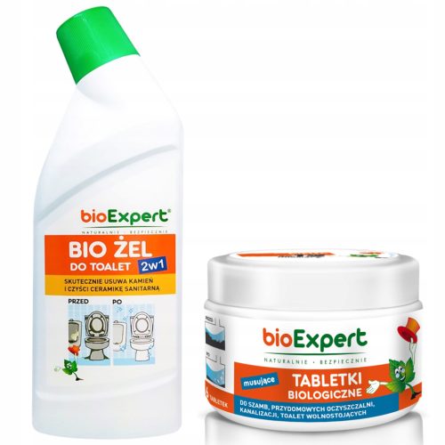  Bakterien für Klärgruben und Kläranlagen Tabletten für ein Jahr 12 Stück + Toilettengel BIOEXPERT