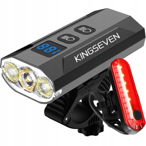 Leistungsstarke BIKE-Lampe, LED-Licht vorne + hinten, 1200 lm, Taschenlampe, 5200 mAh, BIKE