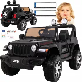  Batteriebetriebenes Auto Jeep Wrangler Rubicon Black