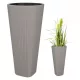  Blumentopf Grando, 39 cm x 39 x 80 cm, Durchmesser 39 cm, Kunststoff in Braun- und Beigetönen