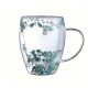  Glas-Thermobecher/Doppelboden mit Trockenblumen - bunt