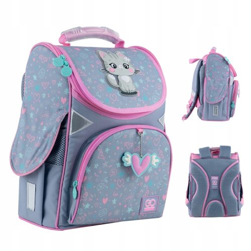  GoPack-Schulrucksack mit einem Fach. Grau- und Silbertöne, 11 l