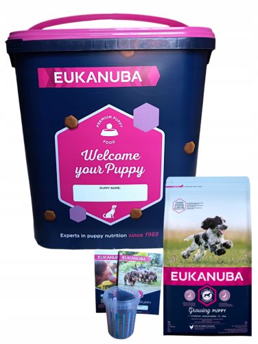  Eukanuba Welpenfutter 3 kg, frisches Huhn 10–25 kg + Gratisartikel