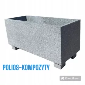    Polios-Composites-Blumentopf 80 cm x 60 x 67 cm, mehrfarbiger Polymerbeton