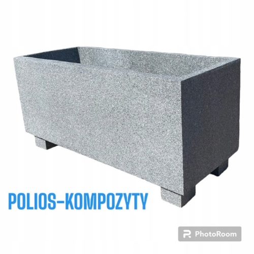  Polios-Composites-Blumentopf 80 cm x 60 x 67 cm, mehrfarbiger Polymerbeton