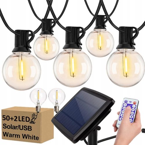  LANGE SOLARGARLAND-GARTENLAMPEN 50LED-GLÜHBIRNEN FÜR BALKON