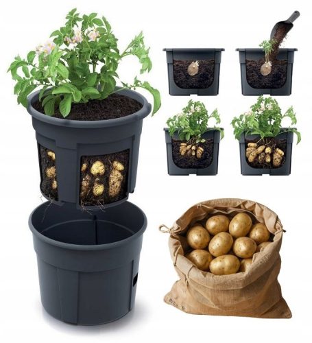  Prosperplast Blumentopf 39,2 cm x 39,2 x 31,6 cm Durchmesser 39,2 cm Kunststoff schwarz