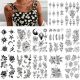  TATTOOS WOMEN'S TATTOO BLUMEN SCHMETTERLINGE WASSERDICHTE TEMPORÄRE HÜLLE 12 BLATT