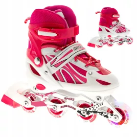  VERSTELLBARE INLINE-SKATES ROSA 34-37 LED-RAD ALS GESCHENK