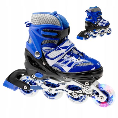  VERSTELLBARE INLINE-SKATES BLAU 38-41 LED-RAD ALS GESCHENK