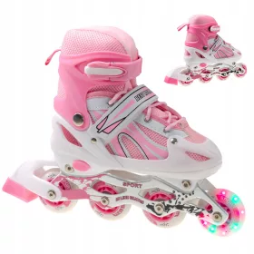  VERSTELLBARE INLINE-SKATES ROSA 38-41 LED-RAD ALS GESCHENK