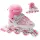  VERSTELLBARE INLINE-SKATES ROSA 38-41 LED-RAD ALS GESCHENK