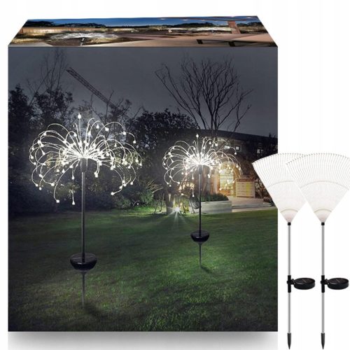  2x Solar-Gartenlampe Löwenzahn-Feuerwerk 150 LED