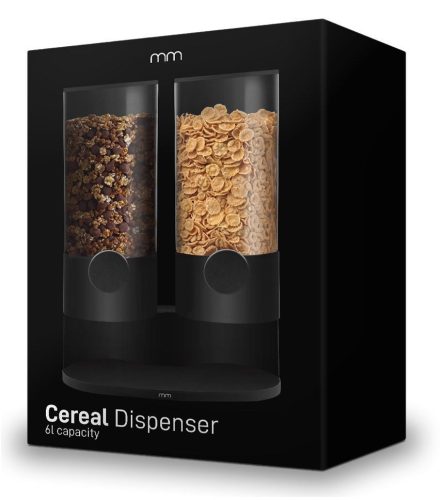  PREMIUM SCHWARZER Müsli-Müsli-Spender mit 6 l Fassungsvermögen