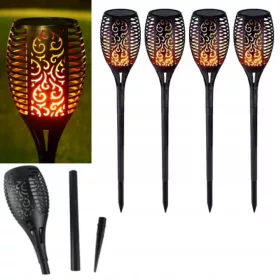  4× Steal Home Solarlampe, schwarz, 78 cm, 1 Stk.